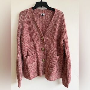 CAbi Marled Pink Cardigan Sweater